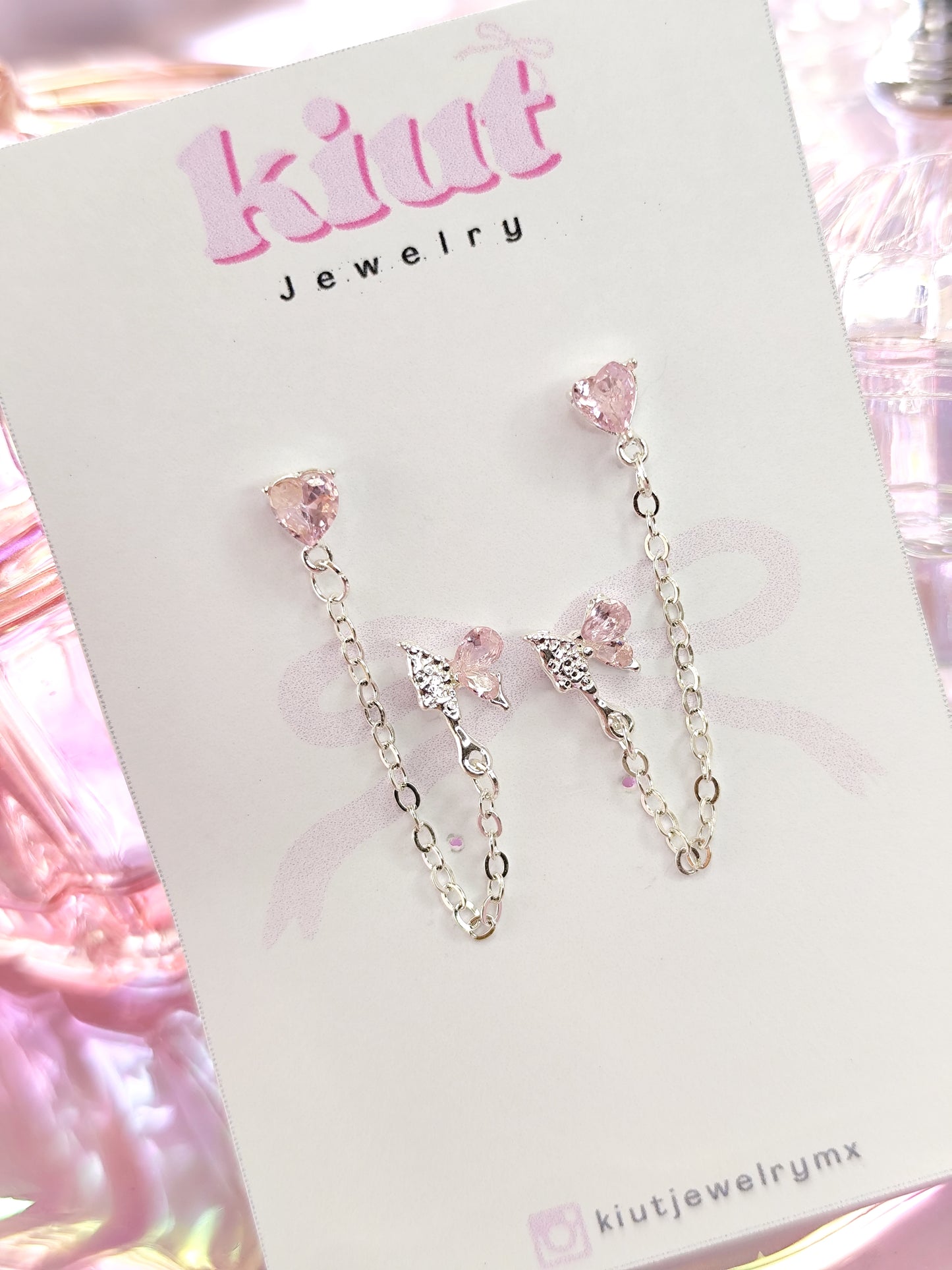 Aretes Pink Chain S925