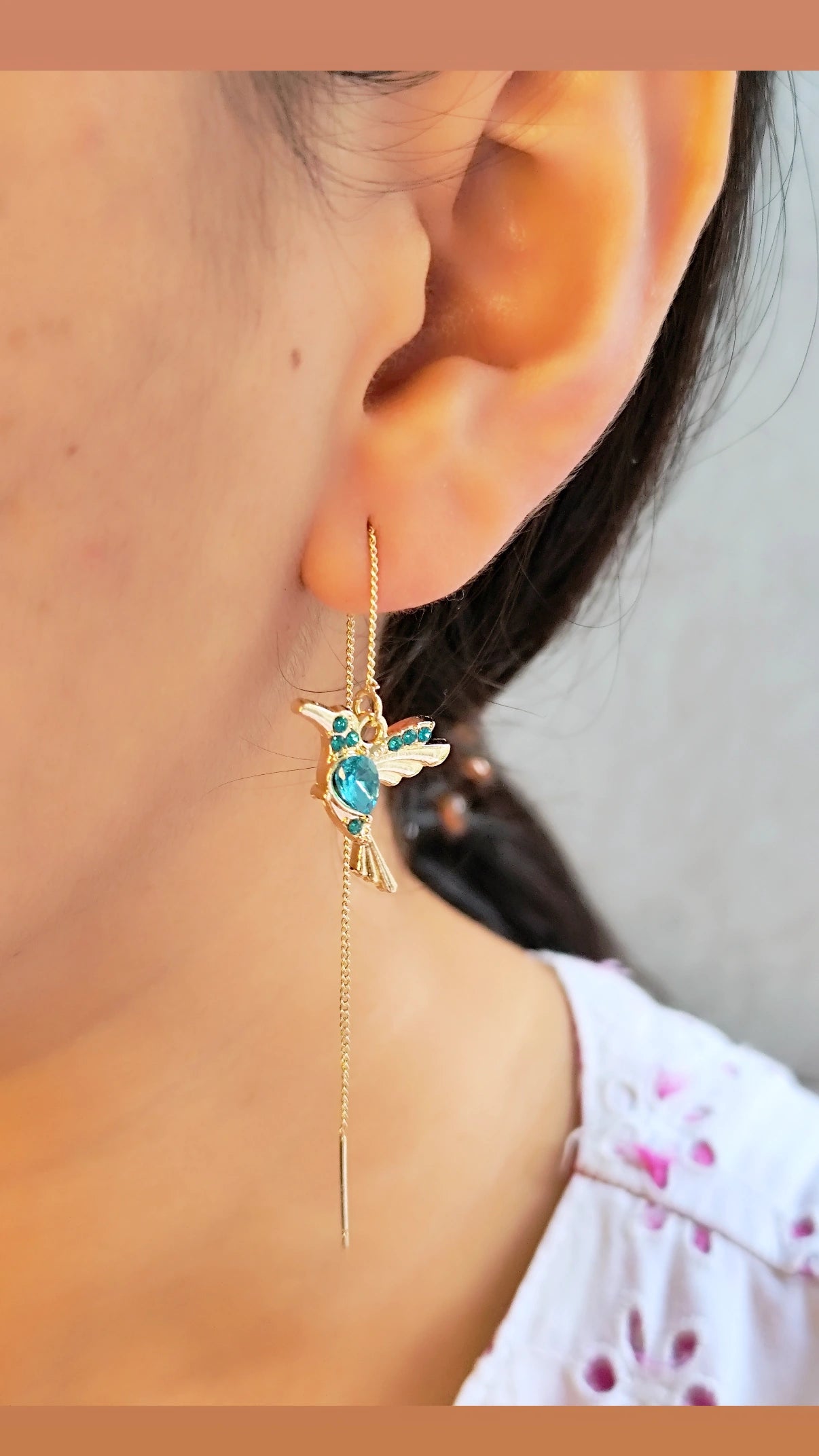 Aretes de Colibrí Azul
