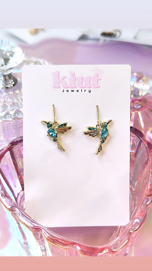 Aretes de Colibrí Azul