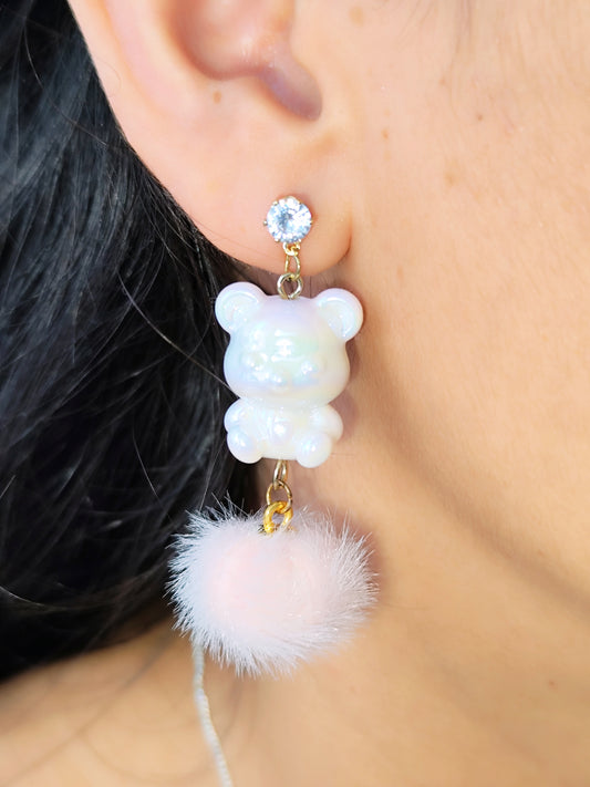 Aretes Osito Pompón