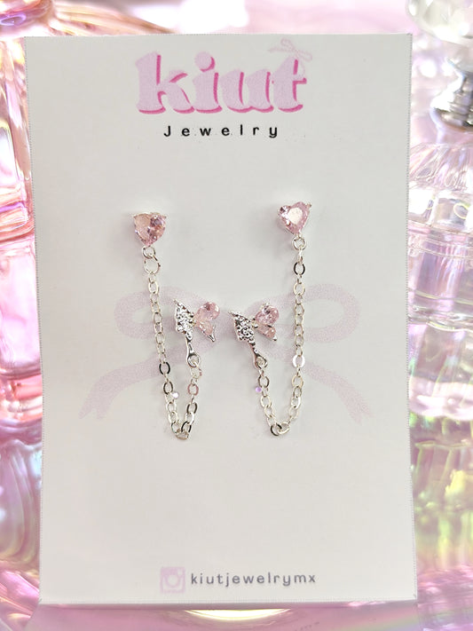 Aretes Pink Chain S925