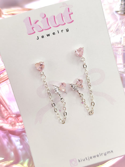 Aretes Pink Chain S925