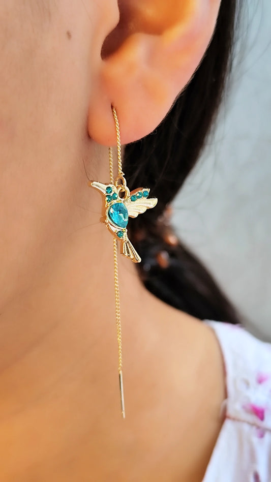 Aretes de Colibrí Azul