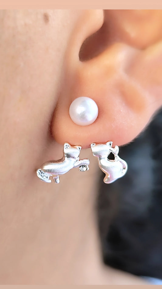 Aretes Gatitos Fiesteros 2 en 1