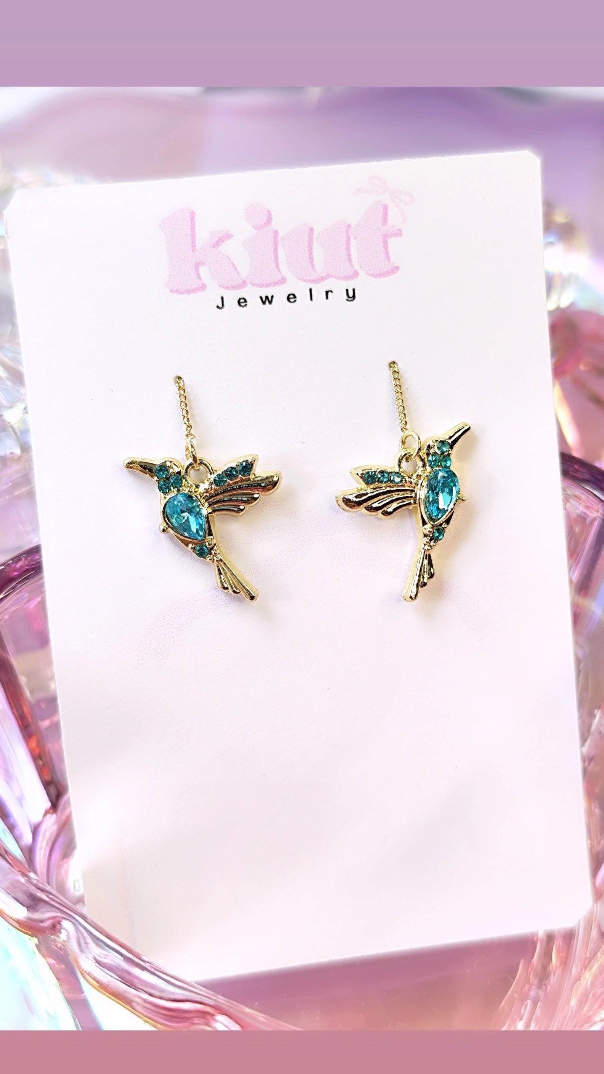 Aretes de Colibrí Azul