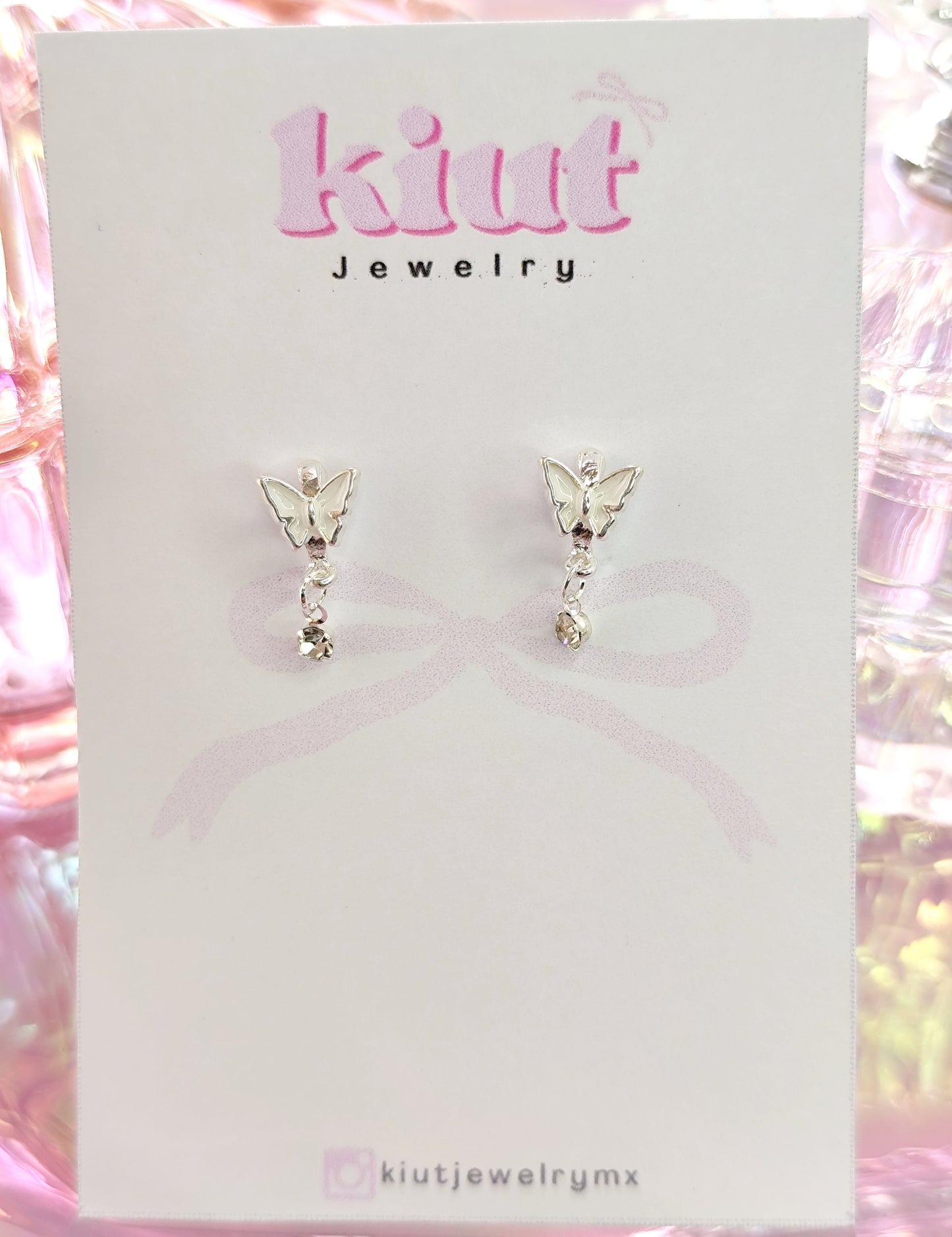 Aretes Mariposa White