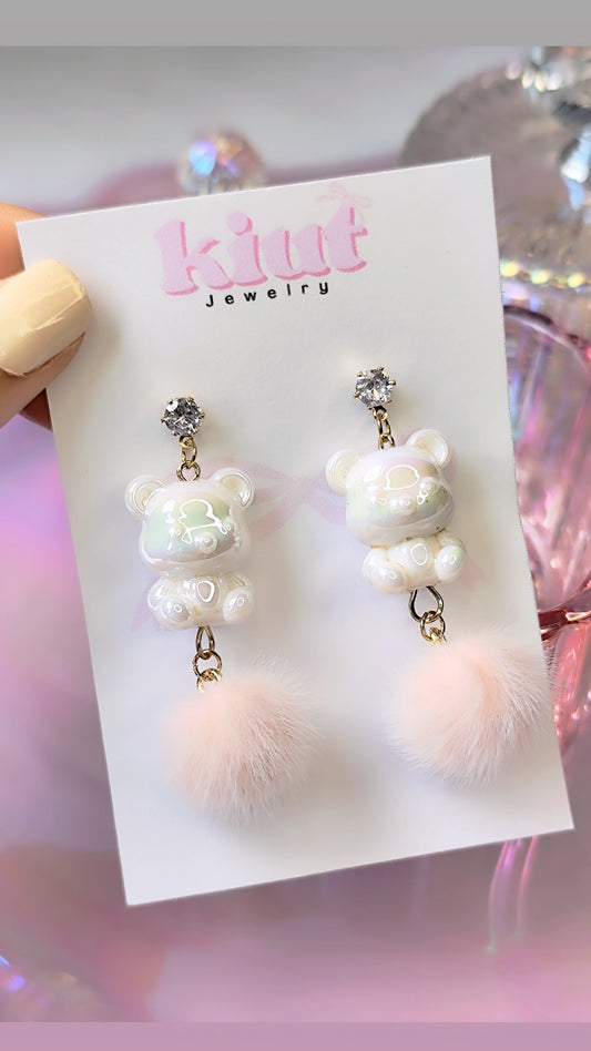Aretes Osito Pompón