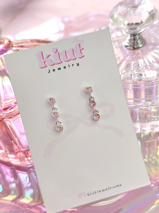 Aretes Corazón Escalonado