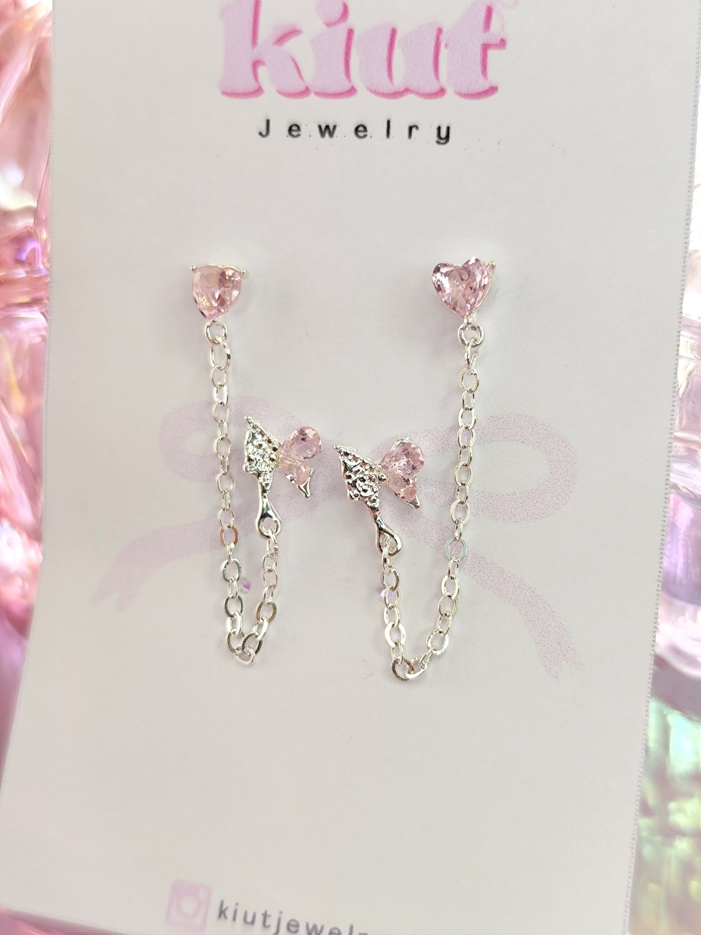 Aretes Pink Chain S925