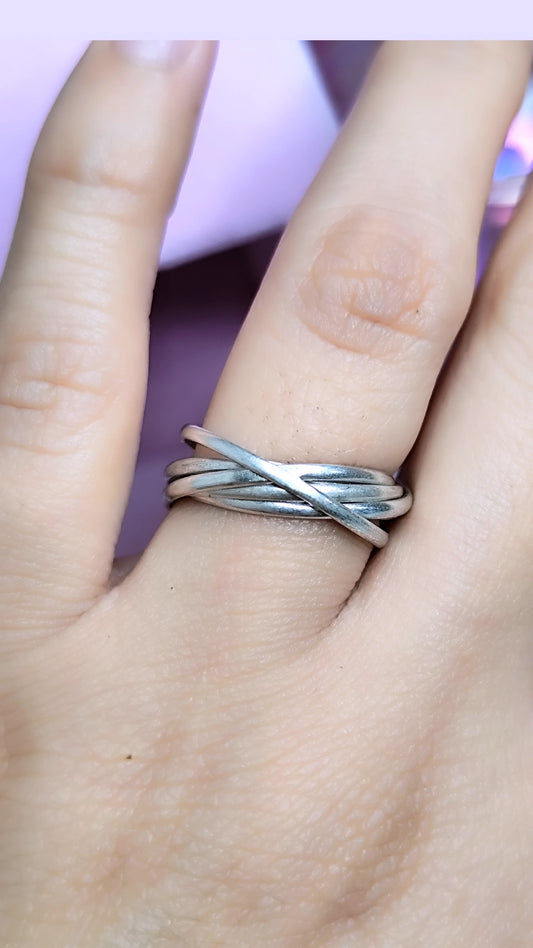 Anillo Seis Aros Plata Ley 925