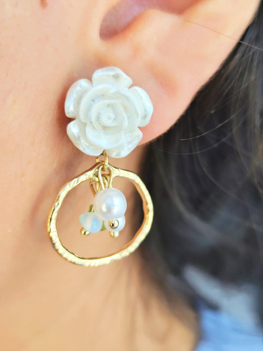 Aretes Rosa Blanca