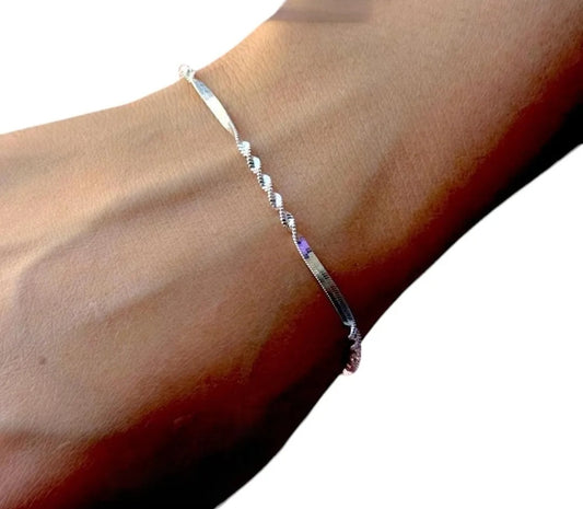 Pulso Corchado Planchado Plata 925