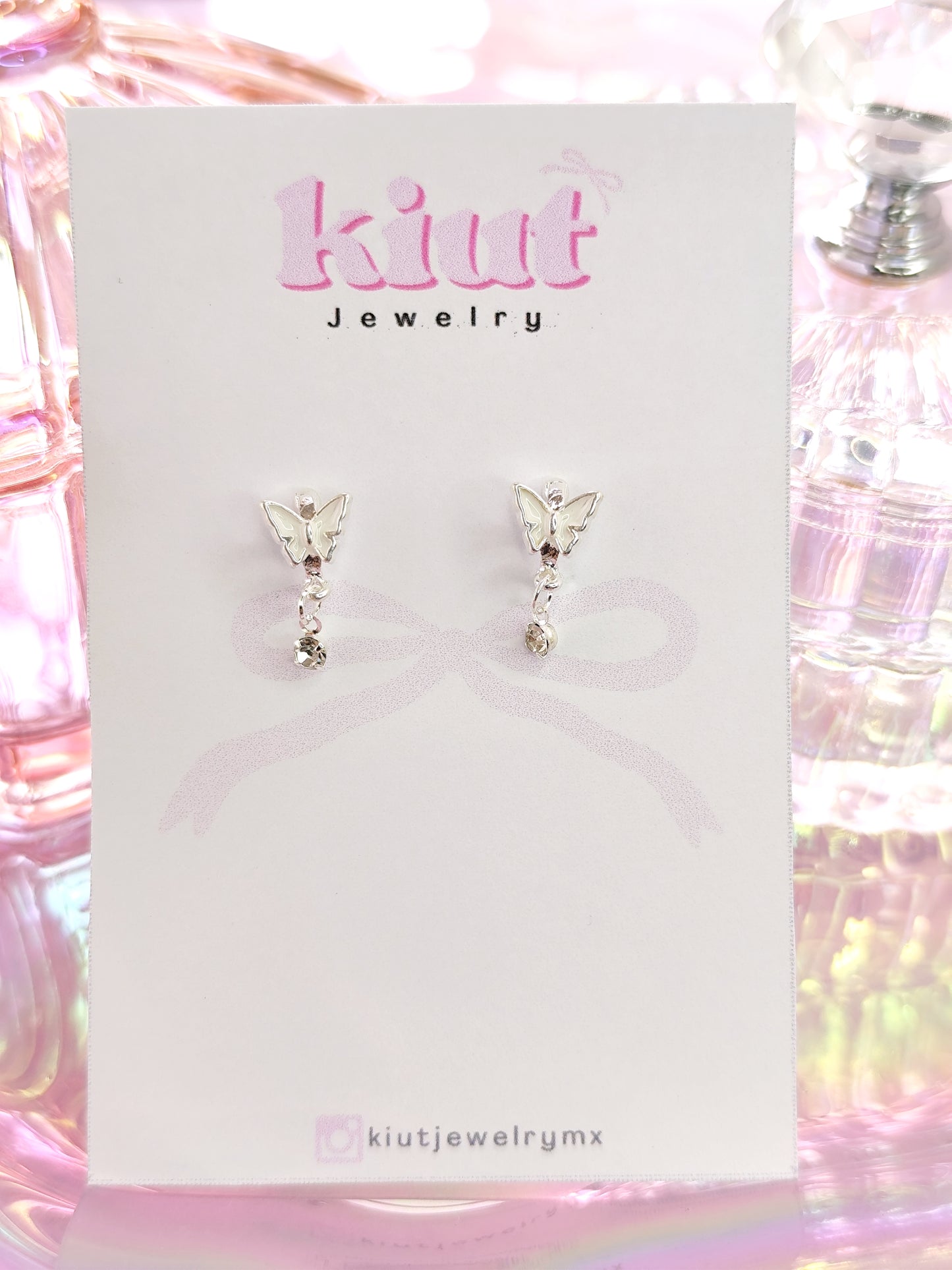 Aretes Mariposa White