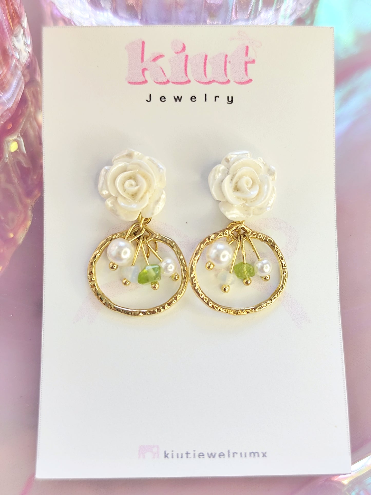 Aretes Rosa Blanca