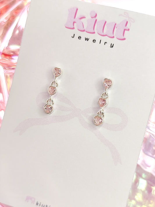 Aretes Corazón Escalonado