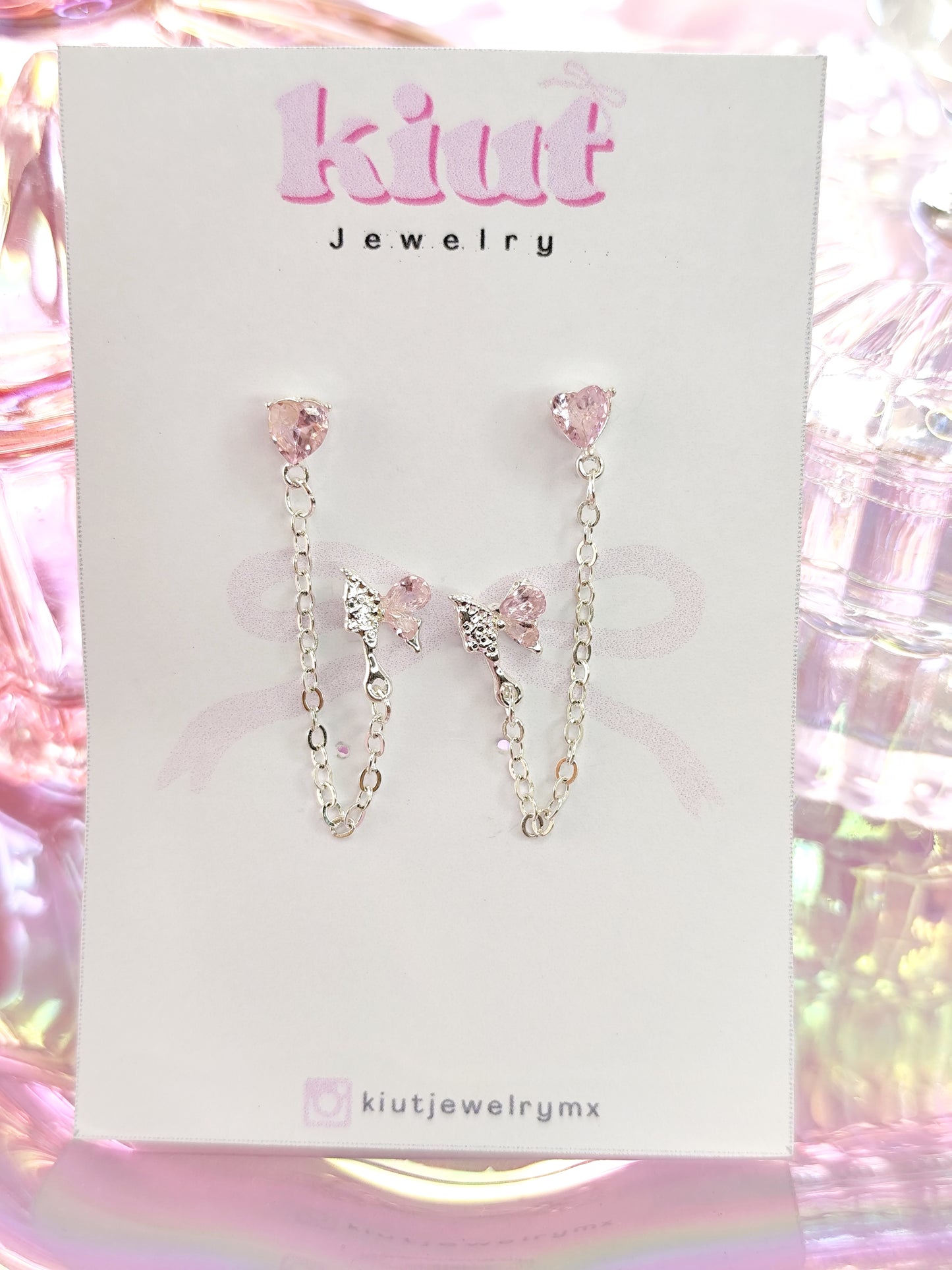 Aretes Pink Chain S925