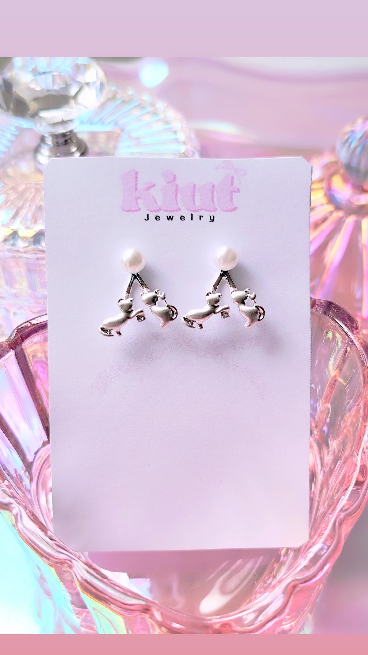 Aretes Gatitos Fiesteros 2 en 1