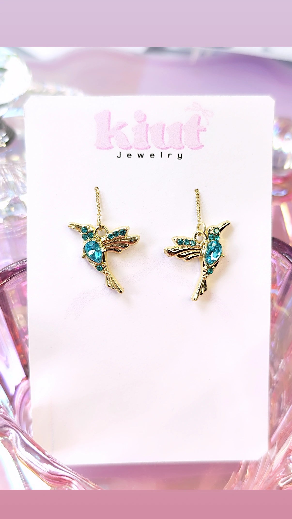 Aretes de Colibrí Azul
