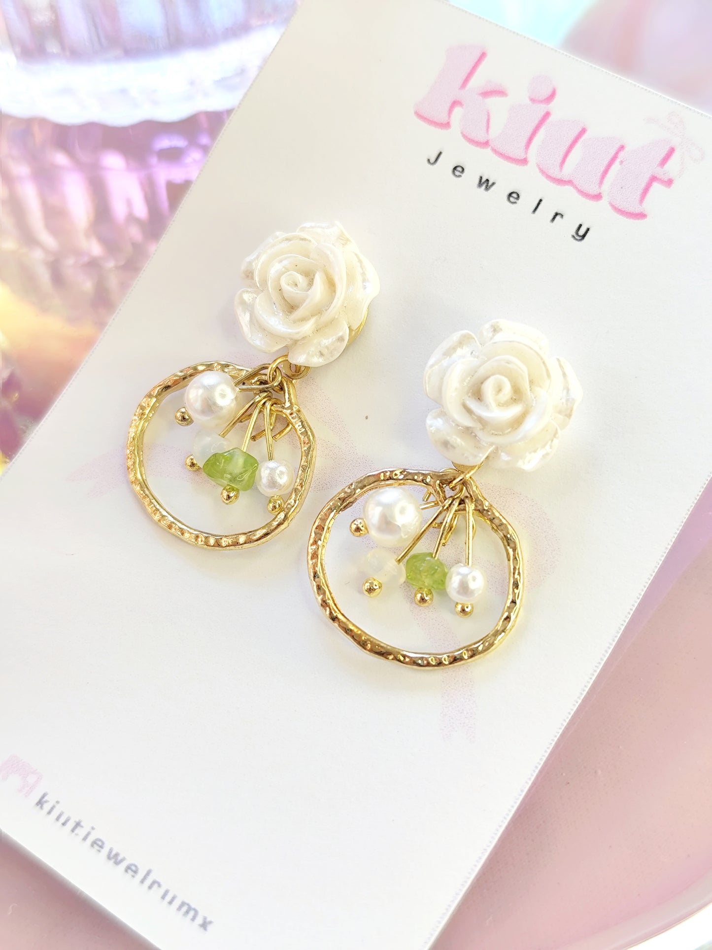 Aretes Rosa Blanca