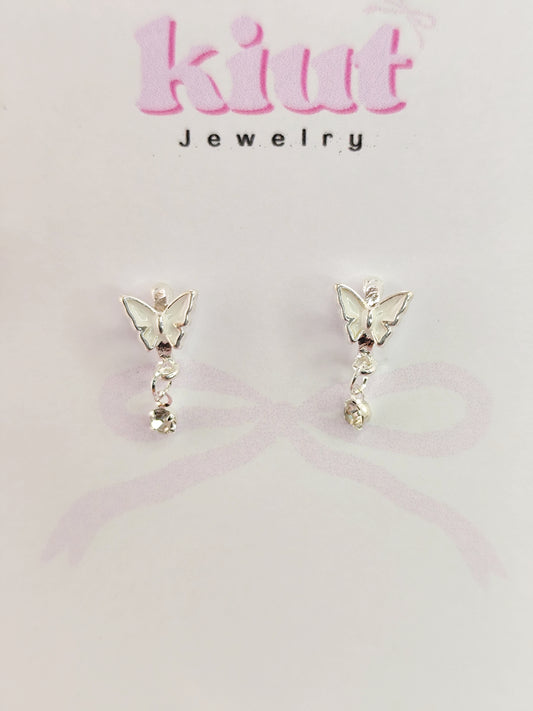 Aretes Mariposa White